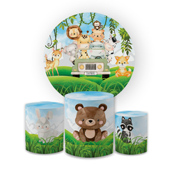 Kit Capa Painel Redondo + Trio Cilindros Decoração... - Loja | Bibi Painéis