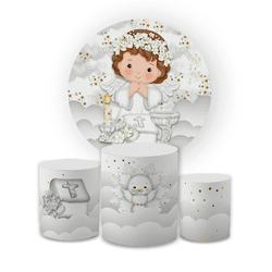 Kit Capa Painel Redondo + Trio Cilindros Decoração... - Loja | Bibi Painéis