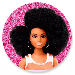 Capa Painel Redondo Barbie Negra - Loja | Bibi Painéis