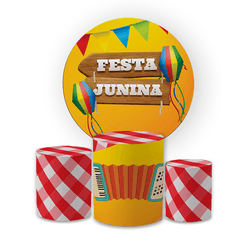 Kit Capa Painel Redondo + Trio Cilindros Festa Jun... - Loja | Bibi Painéis