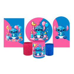 Kit Completo Stitch Azul e Rosa - Loja | Bibi Painéis