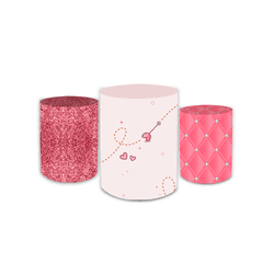 Kit Trio De Cilindros Dia Dos Namorados Rosa - Loja | Bibi Painéis