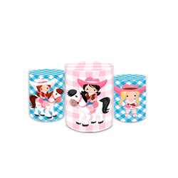 Kit Trio De Cilindros Fazendinha Rosa - Loja | Bibi Painéis