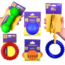 Kit Brinquedos Porte Médio Halter Anel Bola Futebo... - BIG BULL PET