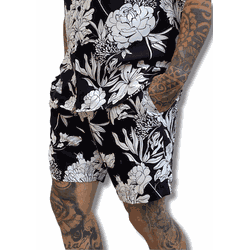 SHORTS CONFORT FLORAL PRETO - 88248.144 - BIOTWO