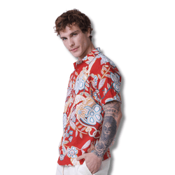 CAMISA LINHO PRINTED VERMELHO - 65071.144 - BIOTWO