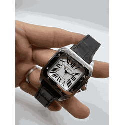 CRCOS-003 - Relogio Cartier Santos Couro Cod.crcos... - Junior Relógios de Luxo