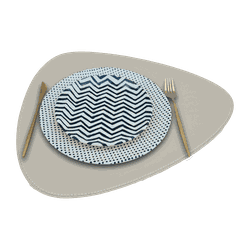 Jogo Americano Palheta + Porta Copos - Kit Com 6 - Cor: Off White