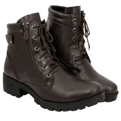 Coturno Feminino Calmaria com Zíper Lateral Cadarç... - CALMARIASHOP