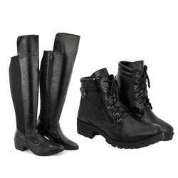 Kit 1 Bota Over em Neoprene, Coturno Preto - 1 - CALMARIASHOP
