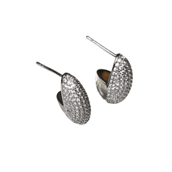 Brinco Corte Oval prateado - Carol Lúcio