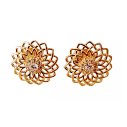 Brinco Floral dourado - Carol Lúcio