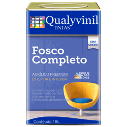 TINTA ACRÍLICA FOSCO COMPLETO 18L QUALYVINIL - Casa do Viana