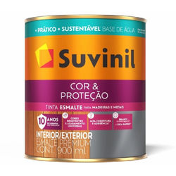 ESMALTE BASE ÁGUA COR E PROTEÇÃO FOSCO 0,9L SUVINI... - Casa do Viana