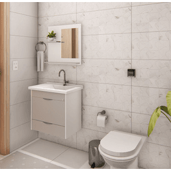 KIT TOUCADOR ROMA C/ PE + PIA + ESP GIANDUIA - Casa Fácil Materiais Para Construção