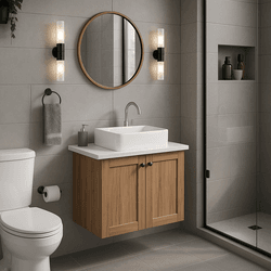 KIT TOUCADOR PARIS C/ PE + PIA + ESP NOGAL AJ RORA... - Casa Fácil Materiais Para Construção
