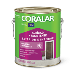 Tinta Coral Acrílico Fosco Standard Coralar + Resi... - Casas Jardim 