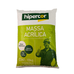 Massa Hipercor Acrílica 10Kg Saco - Casas Jardim 