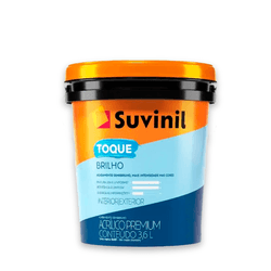 Tinta Suvinil Acrílico Toque Brilho Branco Semi Br... - Casas Jardim 