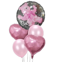 Arranjo de Balões Ursinho Rosa Chá Revelação - CELEBRAH ARTIGOS PARA FESTAS