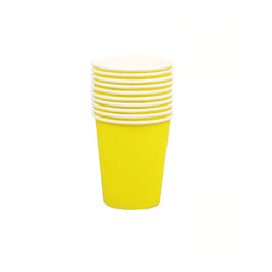 Copo de Papel Amarelo Candy Descartável 250ml - 10... - CELEBRAH ARTIGOS PARA FESTAS