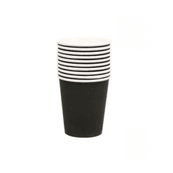 Copo de Papel Preto Descartável 250ml - 10 unid - CELEBRAH ARTIGOS PARA FESTAS