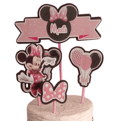 Topo de Bolo Aniversário da Minnie Rosa - CELEBRAH ARTIGOS PARA FESTAS