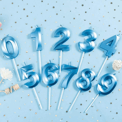 Vela de Aniversário Design Silver - Azul - CELEBRAH ARTIGOS PARA FESTAS