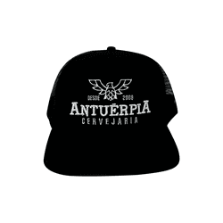 Boné Antuérpia Trucker Preto Camurça - 1333 - Cervejaria Antuérpia