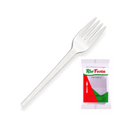 Garfo Sobremesa Branco - 50 unidades - César Embalagens