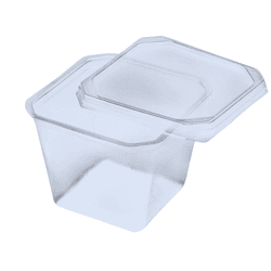 Pote Plástico Quadrado 250ml Com Tampa - César Embalagens