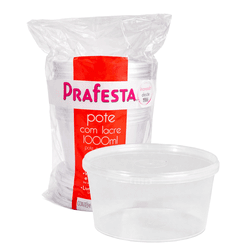 Pote com Lacre e Tampa 1.000ml - PRAFESTA - 10 UNI... - César Embalagens