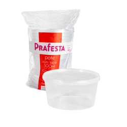 Pote Plástico Redondo 500ml com Lacre e Tampa - César Embalagens