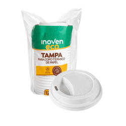 Tampa Para Copo de Papel 120 ml - INOVEN - 25 unid... - César Embalagens