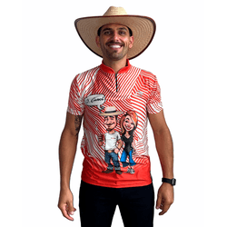 CAMISA MASCULINA MANGA CURTA AGROPIL LARANJA/BRANC... - CFBRASIL