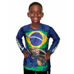 CAMISA INFANTIL MANGA LONGA AZUL H. PESCARIA TRAIR... - CFBRASIL