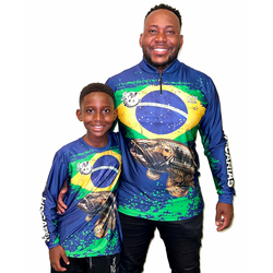 CAMISA TAL PAI TAL FILHO MANGA LONGA AZUL H. PESCA... - CFBRASIL