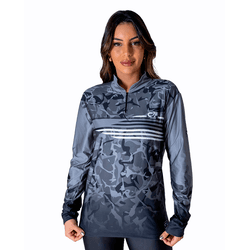 CAMISA FEMININA C.F BRASIL CAMUFLADO CINZA - P035-... - CFBRASIL