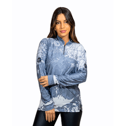 CAMISA FEMININA C.F BRASIL NEBULOSA CINZA - P037-C... - CFBRASIL