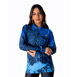 CAMISA FEMININA C.F BRASIL NEBULOSA AZUL - P037-C2... - CFBRASIL