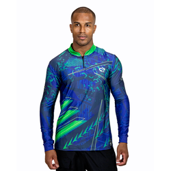 CAMISA MASCULINA C.F BRASIL FUSÃO GRAFICA AZUL COM... - CFBRASIL