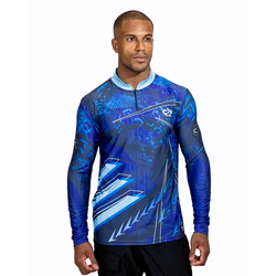 CAMISA MASCULINA C.F BRASIL FUSÃO GRAFICA AZUL COM... - CFBRASIL