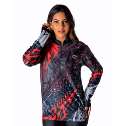 CAMISA FEMININA C.F BRASIL FRAGMENTO LINEAR VERMEL... - CFBRASIL