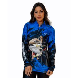 CAMISA FEMININA C.F BRASIL AZUL PEIXE PIRARARA - P... - CFBRASIL