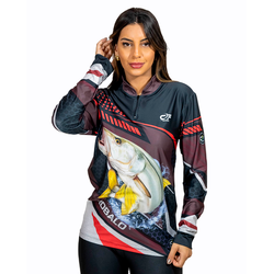 CAMISA FEMININA C.F BRASIL VERMELHA PEIXE ROBALO -... - CFBRASIL