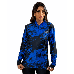 CAMISA FEMININA C.F BRASIL EXPLOSÃO DIGITAL AZUL ... - CFBRASIL