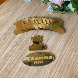 Aplique Espelhado Urso Rei 4cm - 10 Unidades - 200... - CHAMMA FESTA