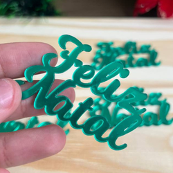 Acrílico Espelhado Feliz Natal 5,5cm – Verde | 5 U... - CHAMMA FESTA