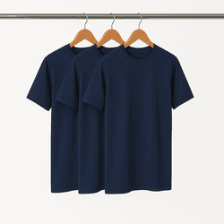Kit 3 Camisetas Masculina Algodão Basica - Azul - ... - CHIELLA