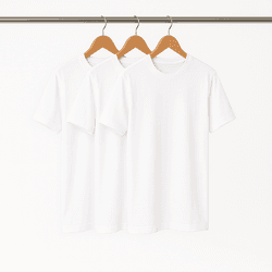 Kit 3 Camisetas Básicas Feminina Branca - KIT3-CA... - CHIELLA